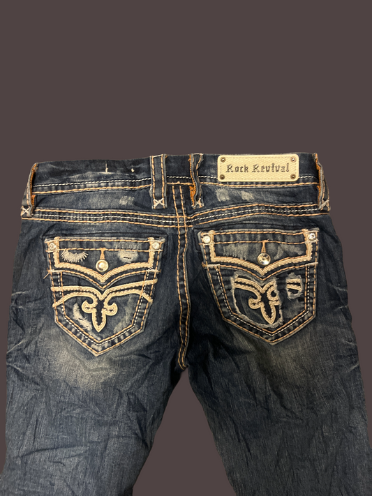 Rock Revival Crop Jeans - Storlek 27 (M)